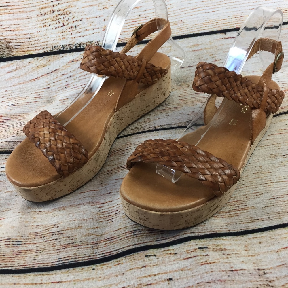 Sundance leather brown flats 8 9 39 espadrilles